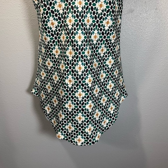 THEORY Printed Silk Sleeveless Racerback floral print lightweight size S T145 - Picture 4 of 12